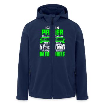 PFLEGER - Hölle - Recycelte Männer Softshell-Jacke von Stanley/Stella - Navy - Vorne - AI Model Male 185 light (185cm)