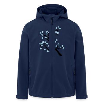 Türkise Blühte, treibender Baum dem Frühling - Recycelte Männer Softshell-Jacke von Stanley/Stella - Navy - Vorne - AI Model Male 185 light (185cm)