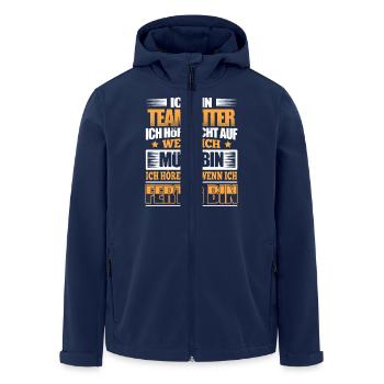 TEAMLEITER - Der Fertigsteller - Recycelte Männer Softshell-Jacke von Stanley/Stella - Navy - Vorne - AI Model Male 185 light (185cm)