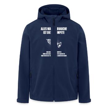 Alles was ich brauche - Trompete - Recycelte Männer Softshell-Jacke von Stanley/Stella - Navy - Vorne - AI Model Male 185 light (185cm)