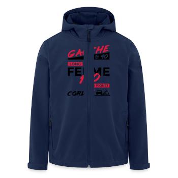 Notes Rallye - Gauche 90 long - Veste softshell homme en polyester recyclé Stanley/Stella - marine - Devant - AI Model Male 185 light (185cm)