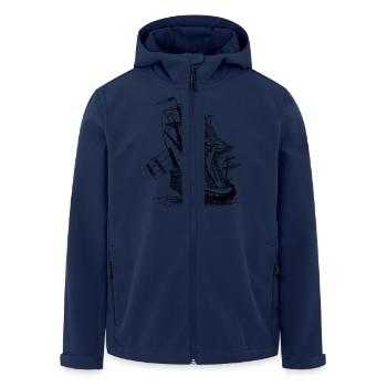 Auf hoher See - Recycelte Männer Softshell-Jacke von Stanley/Stella - Navy - Vorne - AI Model Male 185 light (185cm)