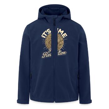 Bitcoin - Revolution - Recycelte Männer Softshell-Jacke von Stanley/Stella - Navy - Vorne - AI Model Male 185 light (185cm)