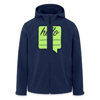 Hello I'm - Dein Name - Dein Text - Baby - Beruf - Recycelte Männer Softshell-Jacke von Stanley/Stella - Navy - Vorne - AI Model Male 185 light (185cm)