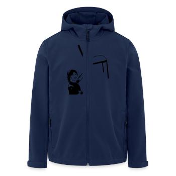 Stuhltanz - Schatzi schenk mir ein Foto - Recycelte Männer Softshell-Jacke von Stanley/Stella - Navy - Vorne - AI Model Male 185 light (185cm)
