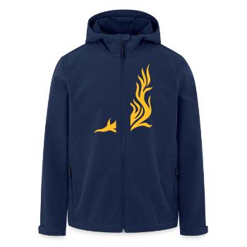 feu, flamme, Flame / T-shirt, fire,vector, can be - Veste softshell homme en polyester recyclé Stanley/Stella - marine - Devant - AI Model Male 185 light (185cm)