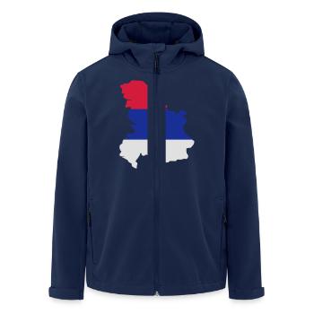 Serbien - Recycelte Männer Softshell-Jacke von Stanley/Stella - Navy - Vorne - AI Model Male 185 light (185cm)