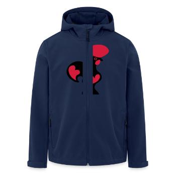 Portugiesische Zeichnung Hahn von Barcelos Portuga - Recycelte Männer Softshell-Jacke von Stanley/Stella - Navy - Vorne - AI Model Male 185 light (185cm)