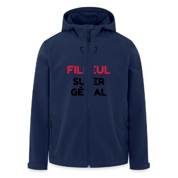 Filleul / Filleule / Parrain / Marraine / Bébé - Veste softshell homme en polyester recyclé Stanley/Stella - marine - Devant - AI Model Male 185 light (185cm)