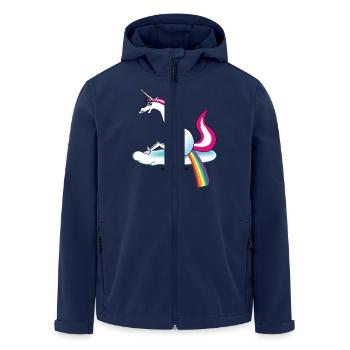 Unicorn pooping rainbow - Einhorn pupst Regenbogen - Veste softshell homme en polyester recyclé Stanley/Stella - marine - Devant - AI Model Male 185 light (185cm)