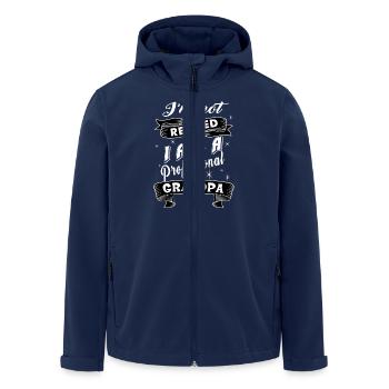 PROFESSIONAL GRANDPA - Men’s Recycled Softshell Jacket by Stanley/Stella - navy - Front - AI Model Male 185 light (185cm)