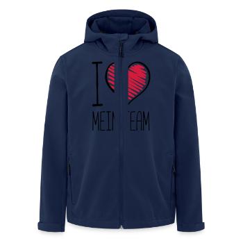 ich liebe mein team herz - Recycelte Männer Softshell-Jacke von Stanley/Stella - Navy - Vorne - AI Model Male 185 light (185cm)
