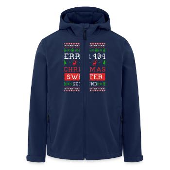 Error 404 Christmas sweater not found Ugly Sweater - Men’s Recycled Softshell Jacket by Stanley/Stella - navy - Front - AI Model Male 185 light (185cm)
