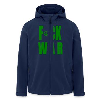Fuck war - Men’s Recycled Softshell Jacket by Stanley/Stella - navy - Front - AI Model Male 185 light (185cm)