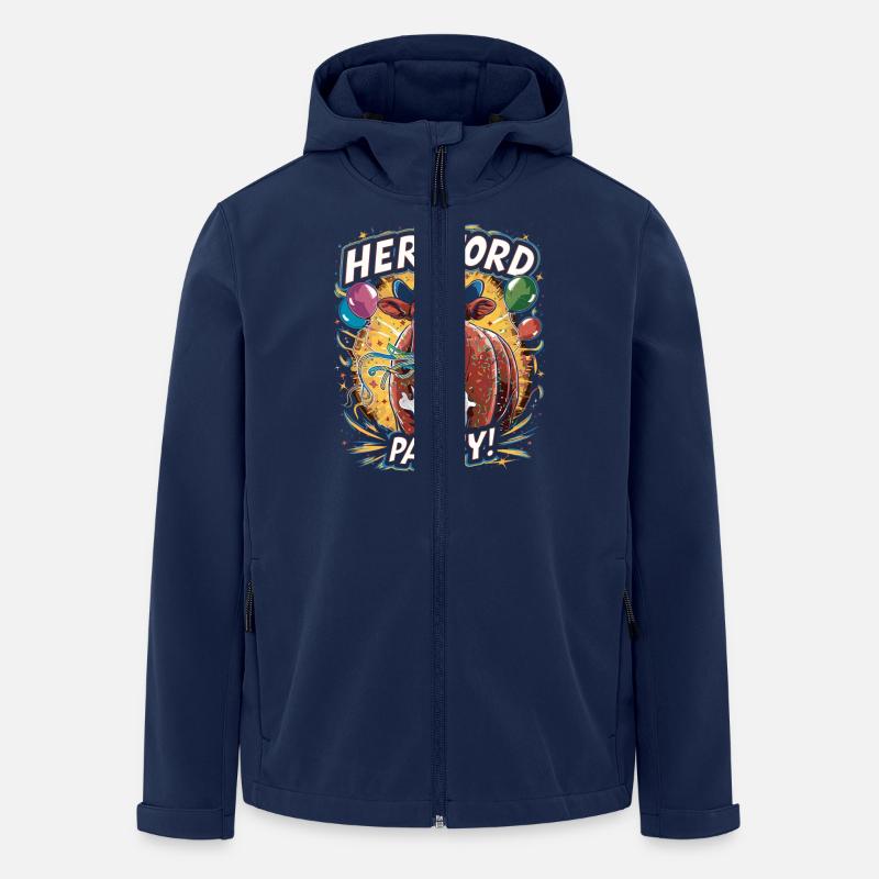 Kuh-Party mit Herefords - Recycelte Männer Softshell-Jacke von Stanley/Stella - Navy
