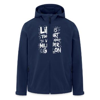 Statement for fuel destroyers and horsepower lovers - Men’s Recycled Softshell Jacket by Stanley/Stella - navy - Front - AI Model Male 185 light (185cm)