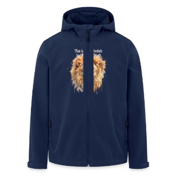 The Lion of Judah is Coming Back - Men’s Recycled Softshell Jacket by Stanley/Stella - navy - Front - AI Model Male 185 light (185cm)