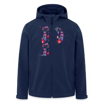 Personalisierter Blumenbuchstabe p - Geschenkidee - Recycelte Männer Softshell-Jacke von Stanley/Stella - Navy - Vorne - AI Model Male 185 light (185cm)