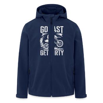 Motocross: Freiheit auf zwei Rädern - Recycelte Männer Softshell-Jacke von Stanley/Stella - Navy - Vorne - AI Model Male 185 light (185cm)