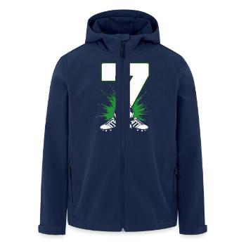 7. Geburtstag Fußballspieler 7 Jahre Kinder - Recycelte Männer Softshell-Jacke von Stanley/Stella - Navy - Vorne - AI Model Male 185 light (185cm)