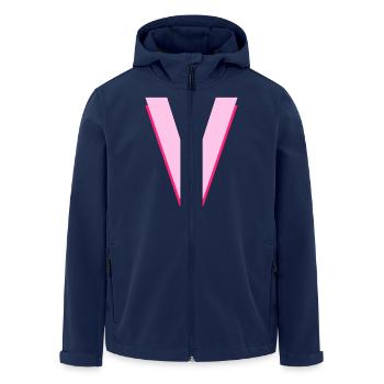 Pop und moderner rosa Buchstabe v - Recycelte Männer Softshell-Jacke von Stanley/Stella - Navy - Vorne - AI Model Male 185 light (185cm)