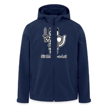 Chevalier chat en armure brillante-Sir Miaou beaucoup design - Veste softshell homme en polyester recyclé Stanley/Stella - marine - Devant - AI Model Male 185 light (185cm)