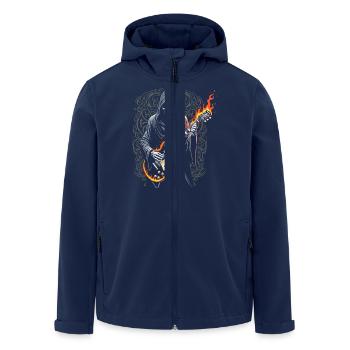 Grim Reaper with Guitar - Rock Style - Men’s Recycled Softshell Jacket by Stanley/Stella - navy - Front - AI Model Male 185 light (185cm)