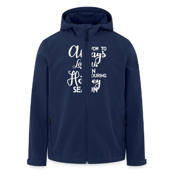 Hockey Season - Men’s Recycled Softshell Jacket by Stanley/Stella - navy - Front - AI Model Male 185 light (185cm)