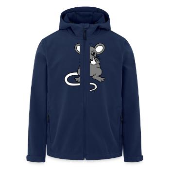 Mouse Nasty Angry Frustrated Aggressive Middle Finger - Men’s Recycled Softshell Jacket by Stanley/Stella - navy - Front - AI Model Male 185 light (185cm)