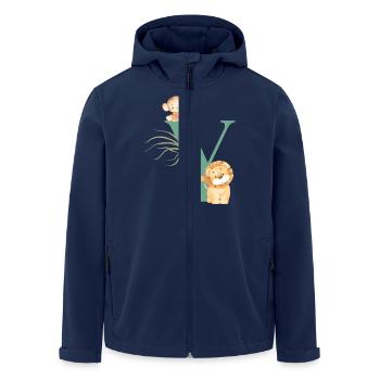 Letter y green jungle animals - Men’s Recycled Softshell Jacket by Stanley/Stella - navy - Front - AI Model Male 185 light (185cm)