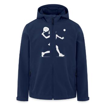 Padel-Spielerseite weiß - Recycelte Männer Softshell-Jacke von Stanley/Stella - Navy - Vorne - AI Model Male 185 light (185cm)
