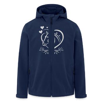 Cœur de tête de cheval avec cœurs - Veste softshell homme en polyester recyclé Stanley/Stella - marine - Devant - AI Model Male 185 light (185cm)