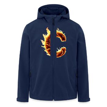 buchstabe c flammen - Recycelte Männer Softshell-Jacke von Stanley/Stella - Navy - Vorne - AI Model Male 185 light (185cm)
