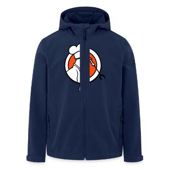 Oiseau griller des saucisses griller délicieusement manger des saucisses - Veste softshell homme en polyester recyclé Stanley/Stella - marine - Devant - AI Model Male 185 light (185cm)