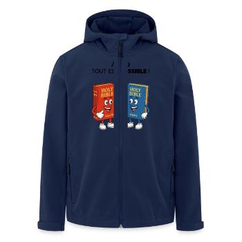 Bibel T-Shirt - Recycelte Männer Softshell-Jacke von Stanley/Stella - Navy - Vorne - AI Model Male 185 light (185cm)