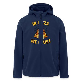 In der Pizza krusten wir - Recycelte Männer Softshell-Jacke von Stanley/Stella - Navy - Vorne - AI Model Male 185 light (185cm)