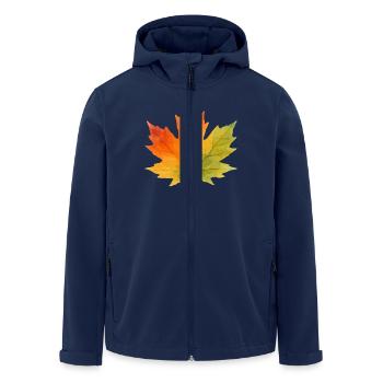 Leaf Maple Leaf Watercolor 1 - Men’s Recycled Softshell Jacket by Stanley/Stella - navy - Front - AI Model Male 185 light (185cm)