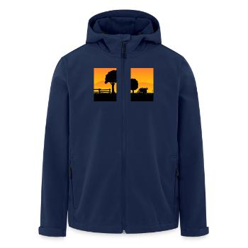 Bauernhof - Recycelte Männer Softshell-Jacke von Stanley/Stella - Navy - Vorne - AI Model Male 185 light (185cm)