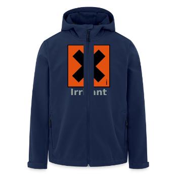 Irritant Safety Symbol - Men’s Recycled Softshell Jacket by Stanley/Stella - navy - Front - AI Model Male 185 light (185cm)