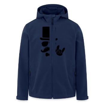 Moustache Groom boss retro hipster - Men’s Recycled Softshell Jacket by Stanley/Stella - navy - Front - AI Model Male 185 light (185cm)