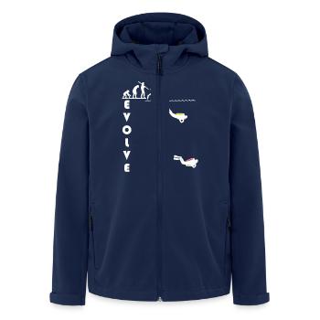 evolve_white - Men’s Recycled Softshell Jacket by Stanley/Stella - navy - Front - AI Model Male 185 light (185cm)