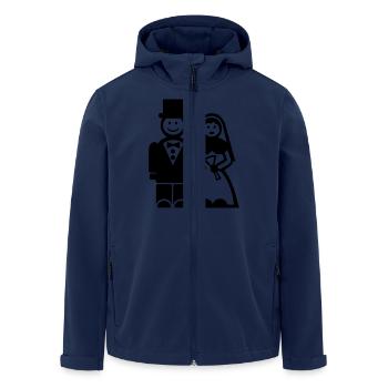 Hochzeit - Recycelte Männer Softshell-Jacke von Stanley/Stella - Navy - Vorne - AI Model Male 185 light (185cm)