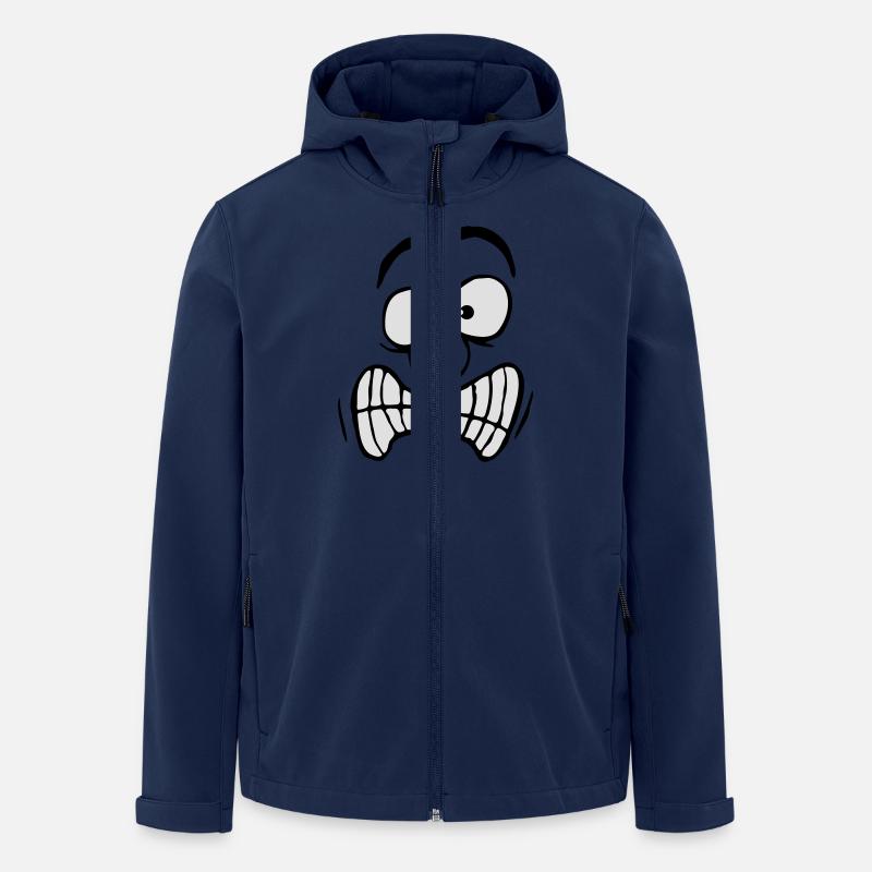 Insecure Anxious Comic Cartoon Face - Men’s Recycled Softshell Jacket by Stanley/Stella - navy