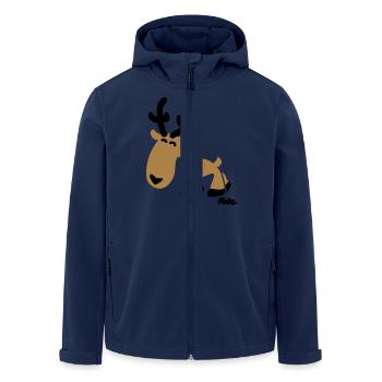 Rentier Rudi (c) - Men’s Recycled Softshell Jacket by Stanley/Stella - navy - Front - AI Model Male 185 light (185cm)