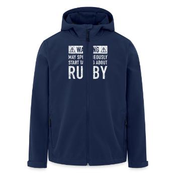 Original-Rugby-Geschenk - Recycelte Männer Softshell-Jacke von Stanley/Stella - Navy - Vorne - AI Model Male 185 light (185cm)