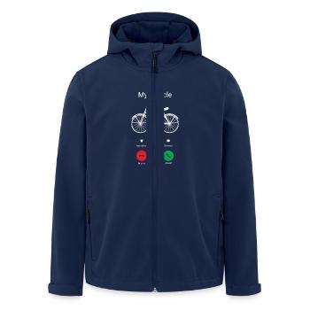 Mein Fahrrad ruft! - Recycelte Männer Softshell-Jacke von Stanley/Stella - Navy - Vorne - AI Model Male 185 light (185cm)