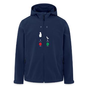 FOOTBALL GETS ME! -I MUST CLICK GO! - Men’s Recycled Softshell Jacket by Stanley/Stella - navy - Front - AI Model Male 185 light (185cm)