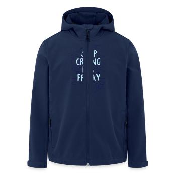 Stop Crying it´s Friday- Wochenende Freitag - Recycelte Männer Softshell-Jacke von Stanley/Stella - Navy - Vorne - AI Model Male 185 light (185cm)