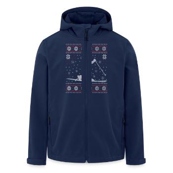 Telemark - Ugly Christmas - Men’s Recycled Softshell Jacket by Stanley/Stella - navy - Front - AI Model Male 185 light (185cm)