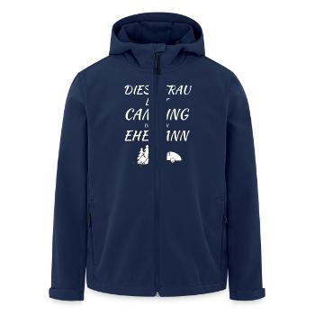 frau liebt camping - Recycelte Männer Softshell-Jacke von Stanley/Stella - Navy - Vorne - AI Model Male 185 light (185cm)